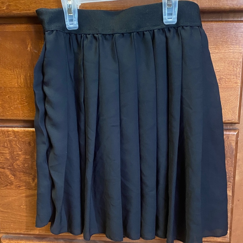 See You Monday Black Pleated Skater Skirt Summer Collegiate Fall Scholastic